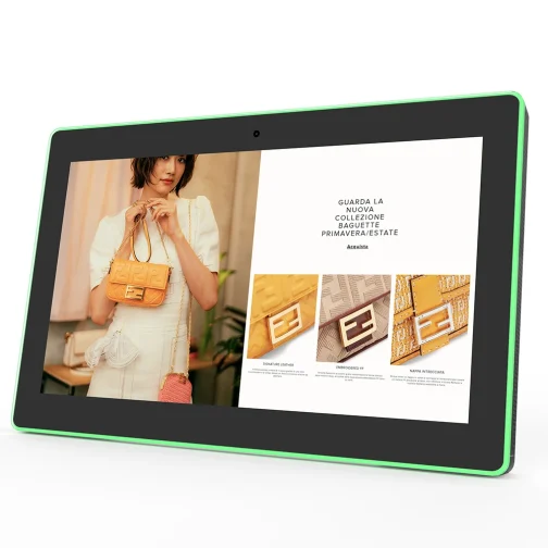 העתיד אצבעותיך עם שלנו 15.6 אינץ קיר רכוב Tablet pc עם שינוי צבע LED מסגרת.