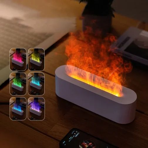 ארומת להבה  usb הדמיית | לשולחן עבודה | ארומתרפיה אוויר מטהר אוויר | עבור חדר שינה ב- 7 צבעים לבחירה