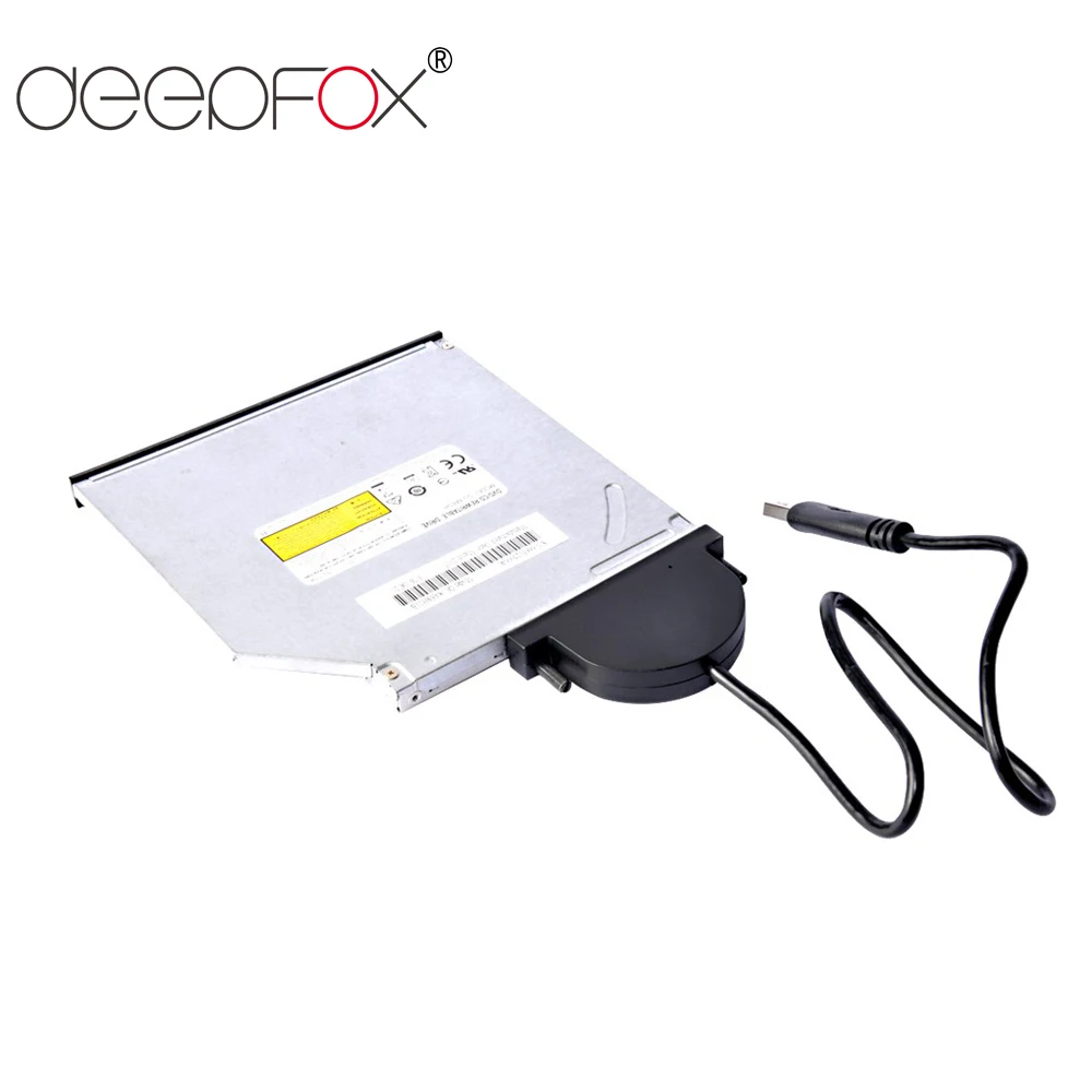 DeepFox USB 2.0 SATA כבל CD/DVD ROM כונן כבל אופטי נהג מתאם כבל עבור מחשב נייד מחשב נייד, , - AliExpress