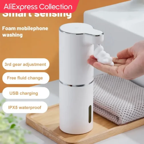 Aliexpress אוסף 1PC לבן 300 מ "ל קצף אוטומטי מנפק חכם מכונת קצף אינפרא אדום