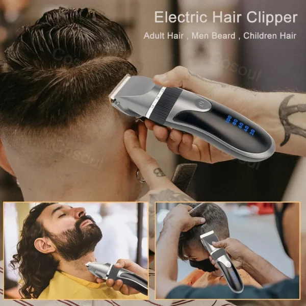 ⁦שיער clipper שיער ספר חשמלי קוצץ עבור גברים מבוגרים ילדים נטענת קוצץ שיער מכונת מקצועי⁩ – תמונה ⁦3⁩