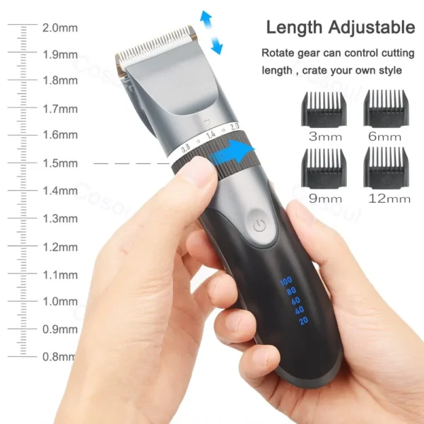⁦שיער clipper שיער ספר חשמלי קוצץ עבור גברים מבוגרים ילדים נטענת קוצץ שיער מכונת מקצועי⁩ – תמונה ⁦4⁩