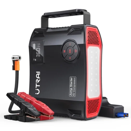 Utrai 4 ב 1 2000a כוח מתנע בנק 16000mah 150psi אוויר מדחס צמיג משאבת אוויר מטען נייד המאיץ מכונית מאיץ הפעלת התקן - צבע : 2000A JS-5 - ספינות מ : אוזבקיסטן