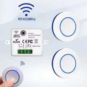 RF 433MHz מקלט רלה אלחוטי 10A שלט מרחוק למתג תאורה 220V 110V מתג מיני עגול למנורת LED