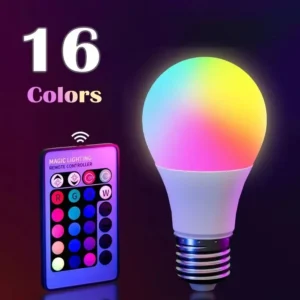 16 צבעים נורת RGB LED נורת מולטיקולור E27 220V תאורת בית ניתן לכווץ 24 מקשים שלט רחוק חכם למנורת אטמוספירה